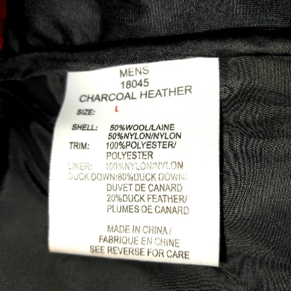 Woolrich Mens Size Large Wool Outdoor Puffer Vest Jacket Black Red Plaid Winter - Picture 9 of 9